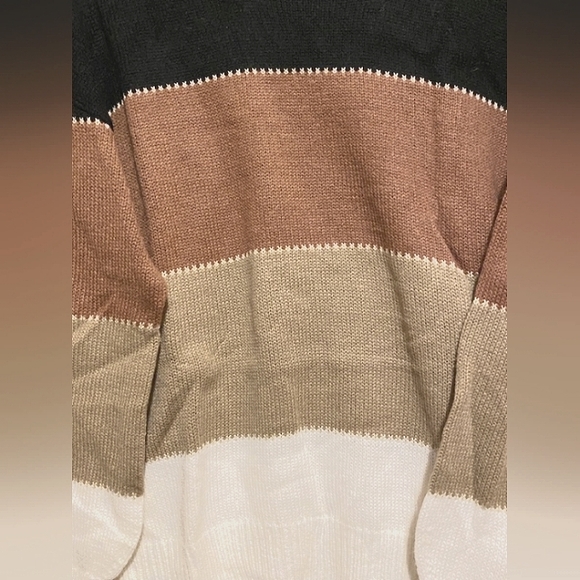 #4075 Color Block Drop Shoulder Sweater Top - Picture 17 of 17